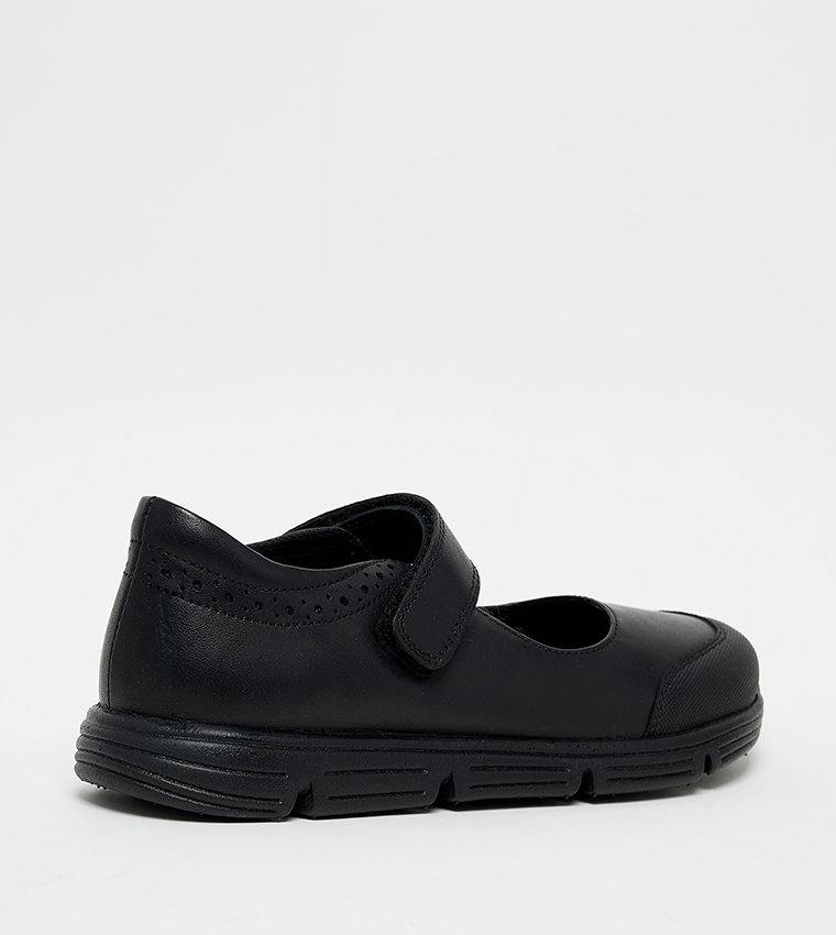 Textured Velcro Closure Mary Janes