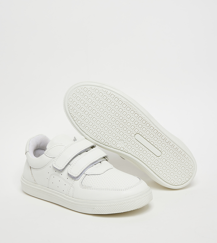 Textured Mesh Velcro Closure Sneakers