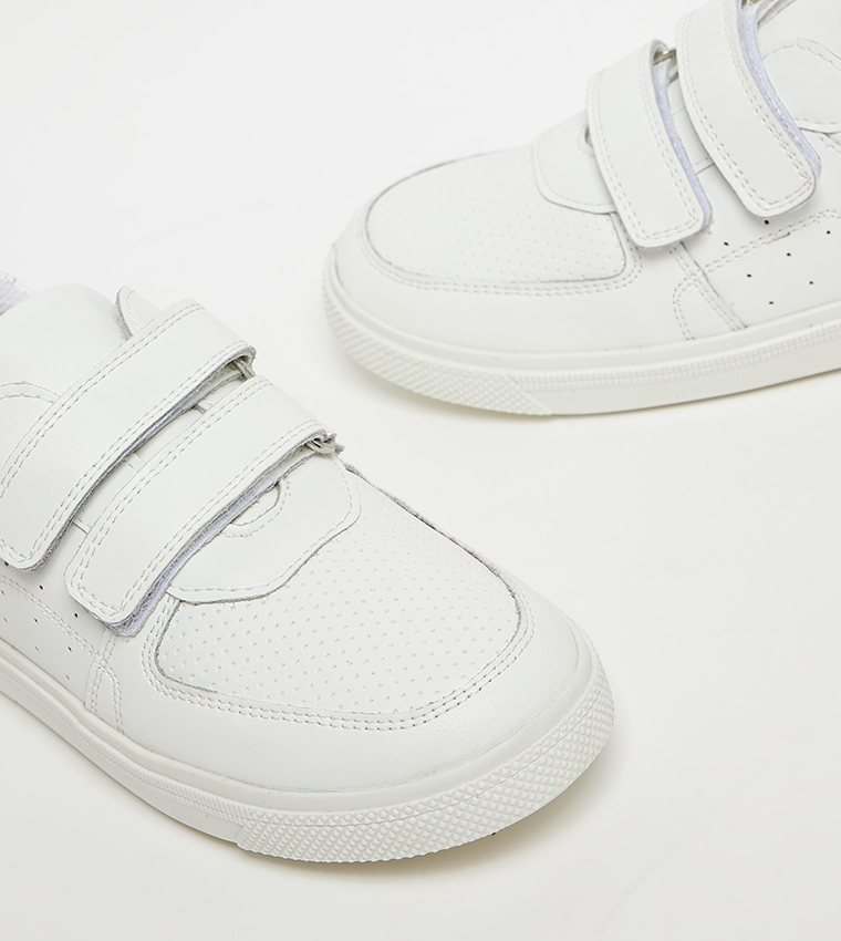 Textured Mesh Velcro Closure Sneakers