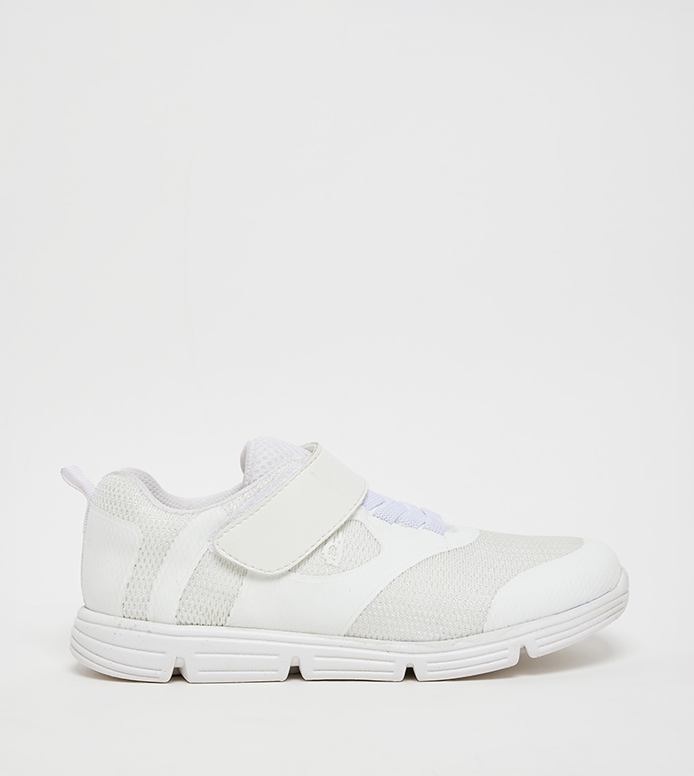 Textured Mesh Velcro Closure Sneakers