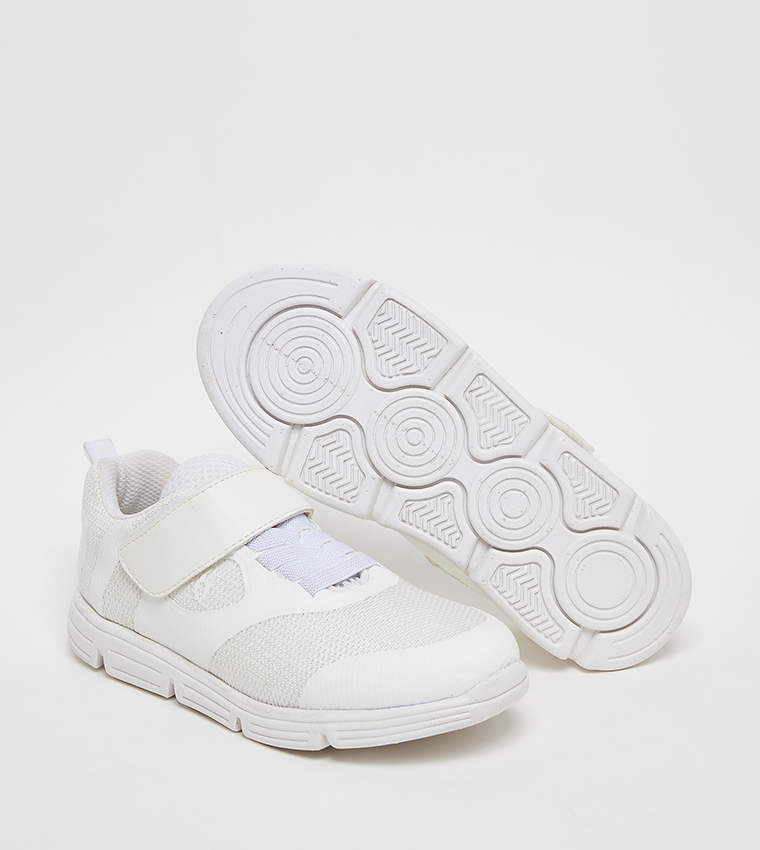Textured Mesh Velcro Closure Sneakers