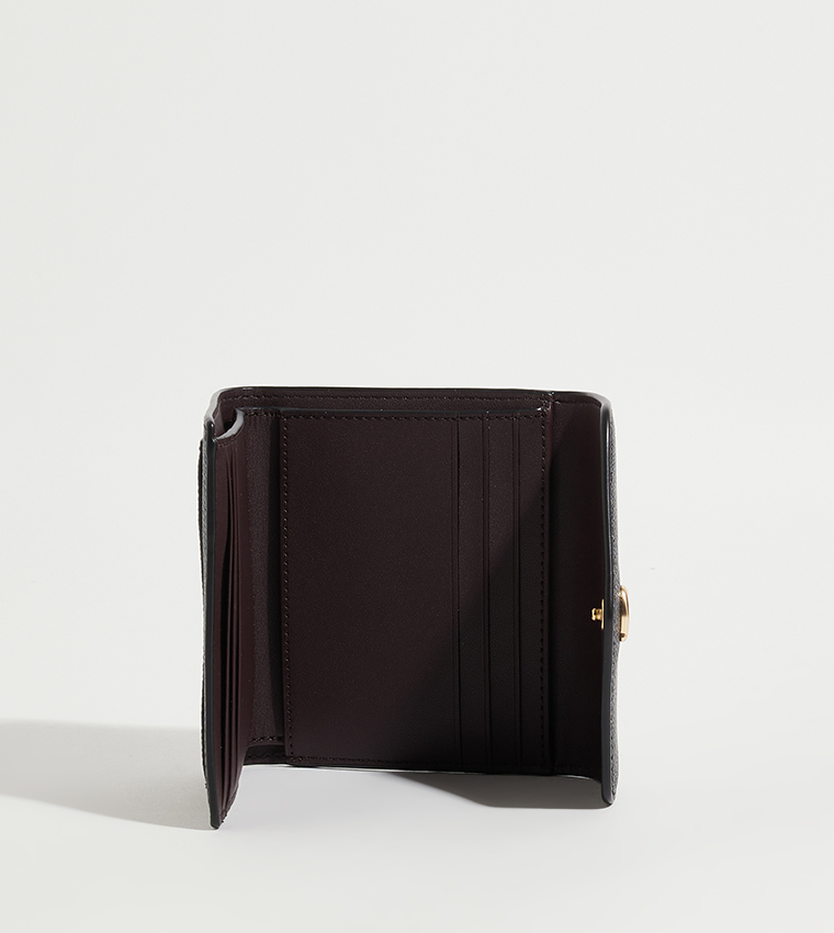 Textured Logo Detail Bi-Fold Wallet