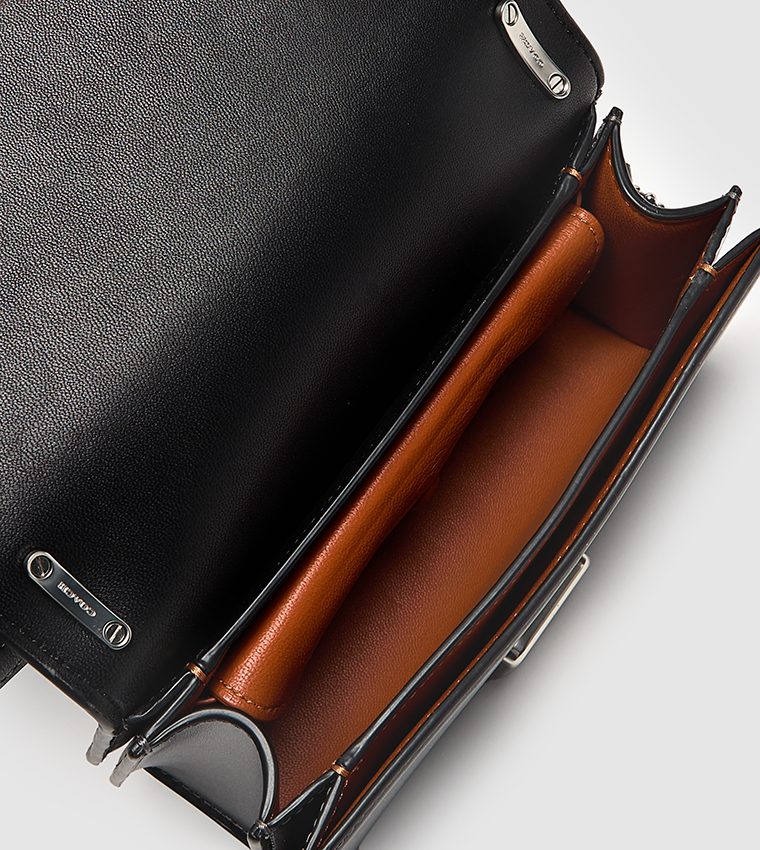 Logo Metal Flap Crossbody Bag
