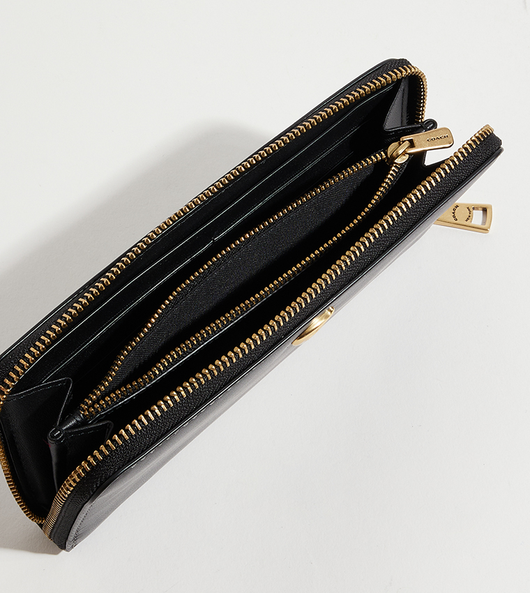 Textured Logo Detail Zip Around Wallet