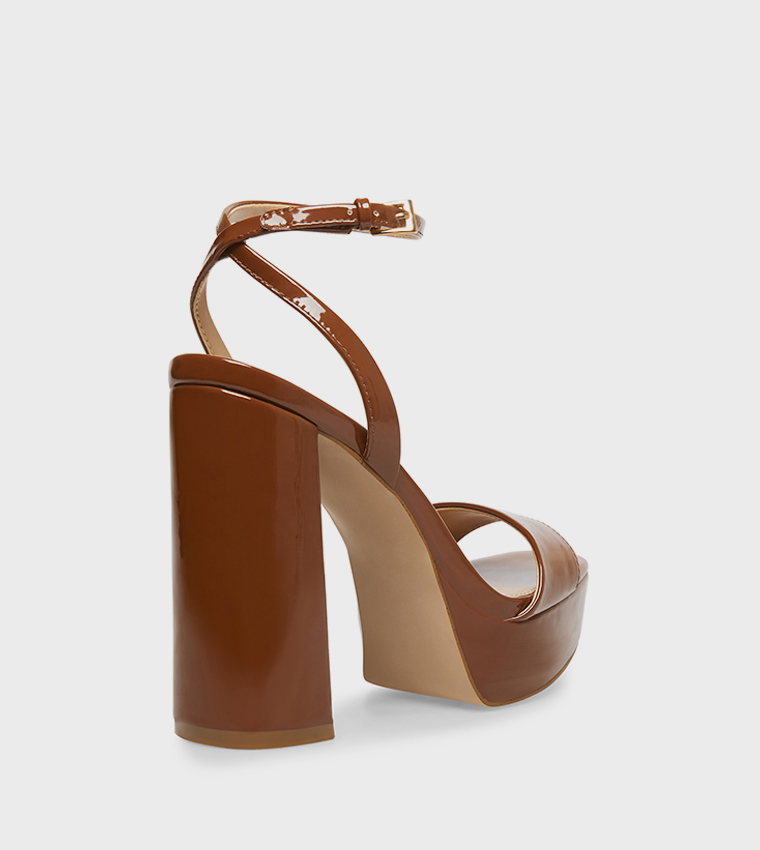 LESSA Ankle Strap Block Heel Sandals