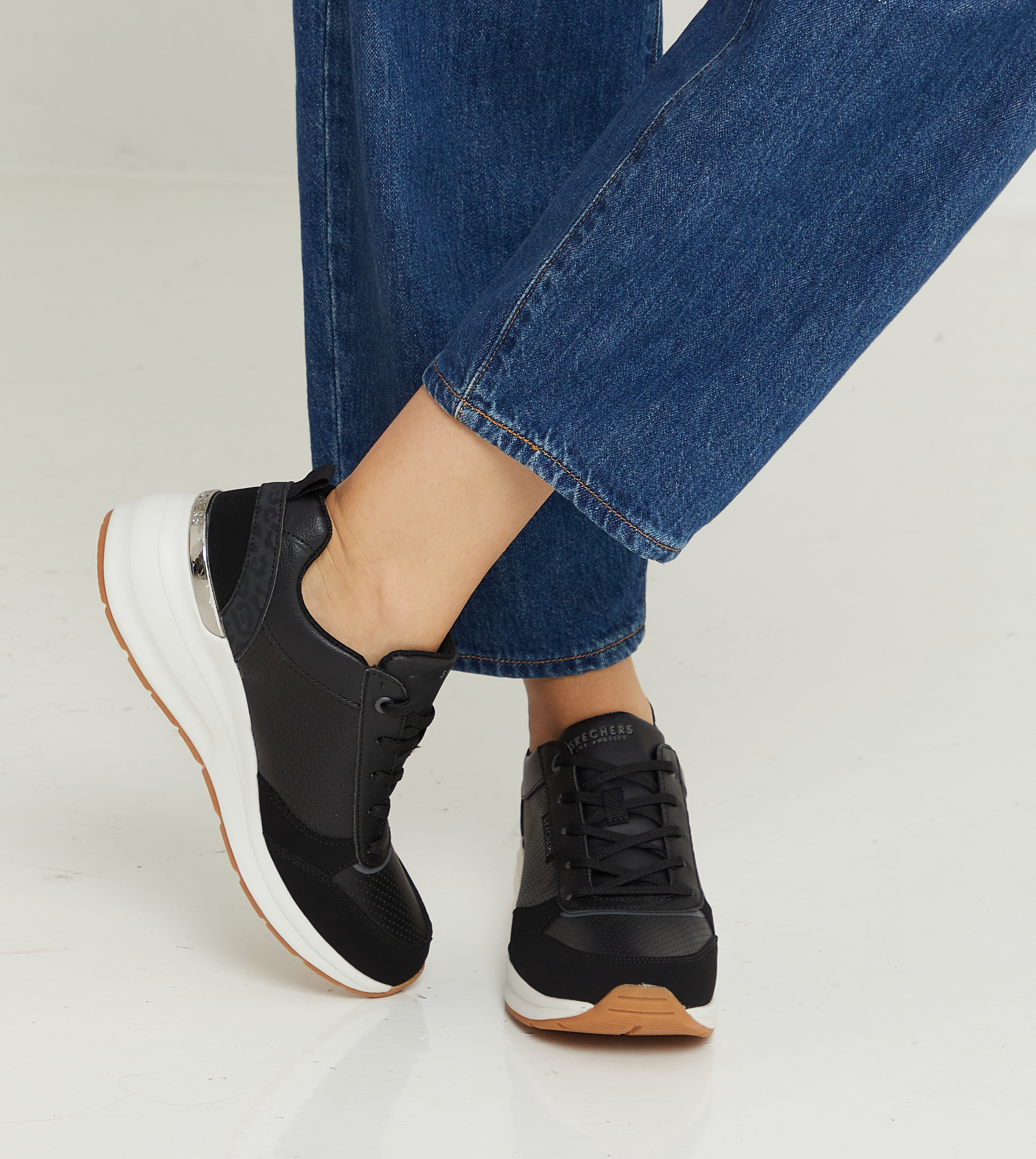 Skechers shoes with online jeans