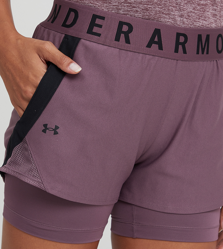 Under Armour Play Up 2-in-1 Shorts in purple