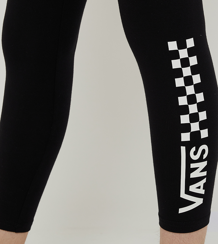 VANS Womens CHALKBOARD II Leggings In Black Checkerboard Print Leg Size  Small