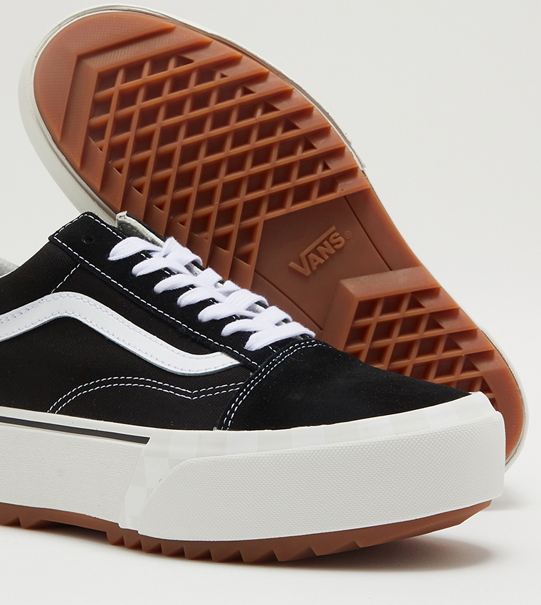 Buy Vans UA Old Skool Stacked Low Top Sneakers In Black
