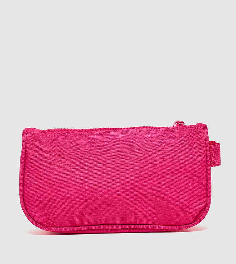 Label Detail Zip-Closure Pencil Pouch