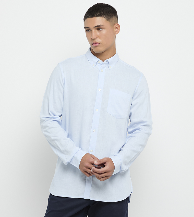 Solid Button Down Oxford Shirt