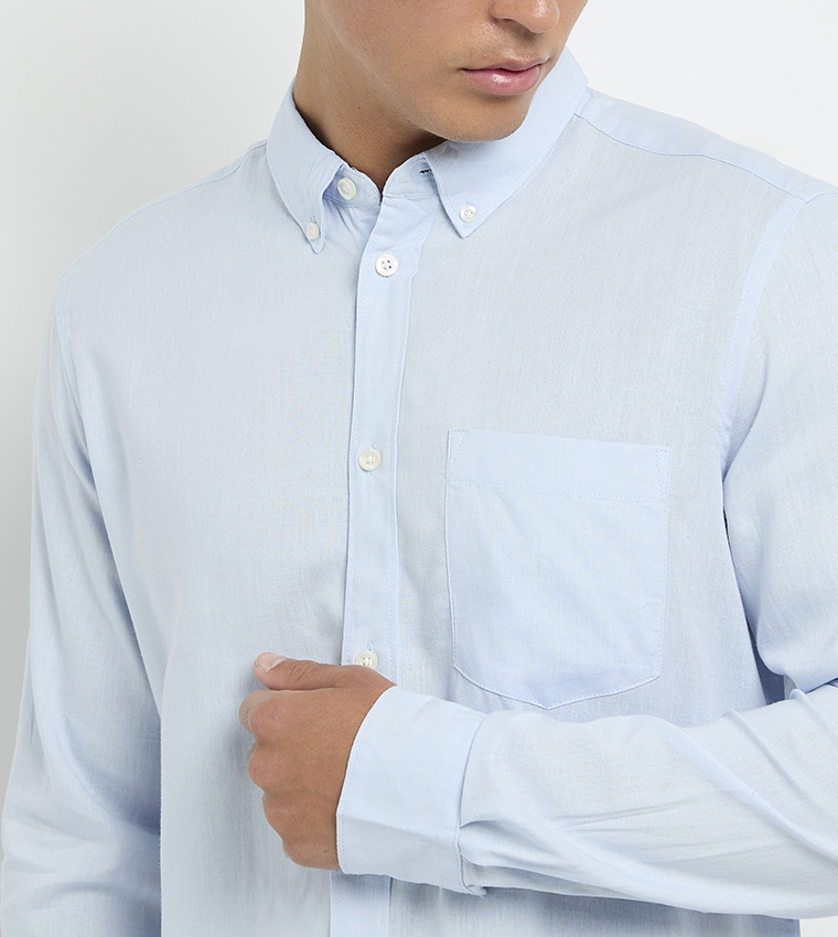 Solid Button Down Oxford Shirt