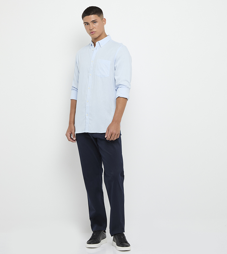 Solid Button Down Oxford Shirt