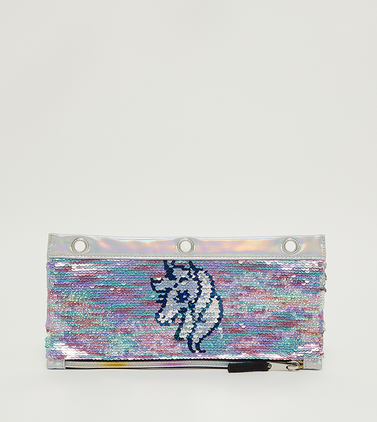 Sequin Unicorn Pencil Case