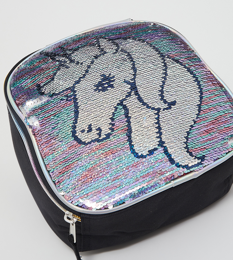 Girls Metallic Flip Sequin Unicorn Lunchbox