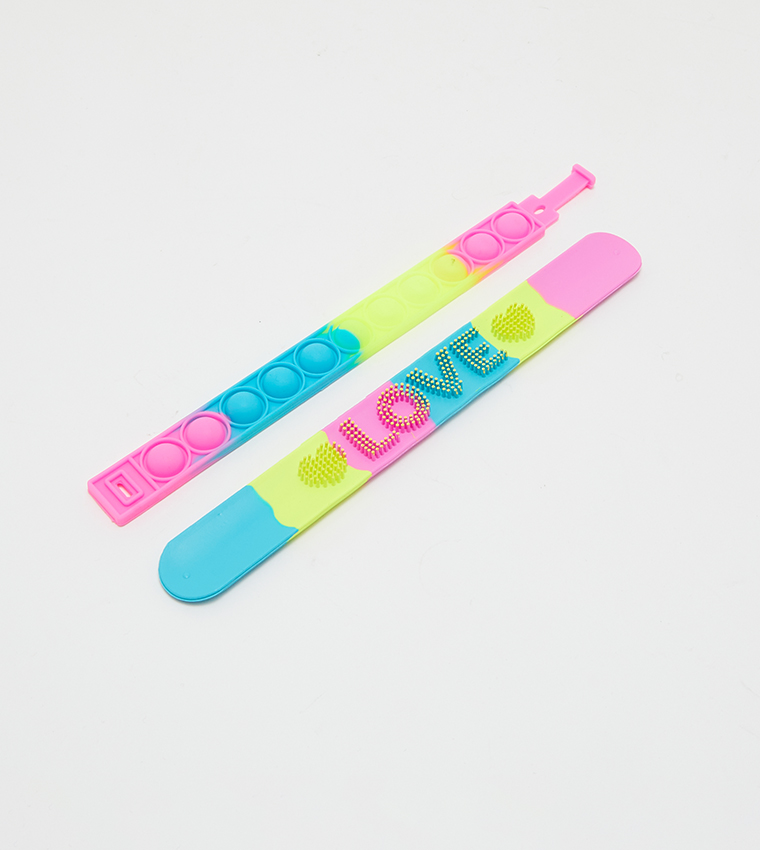 Pack Of 2 Girl's Slap Bracelets
