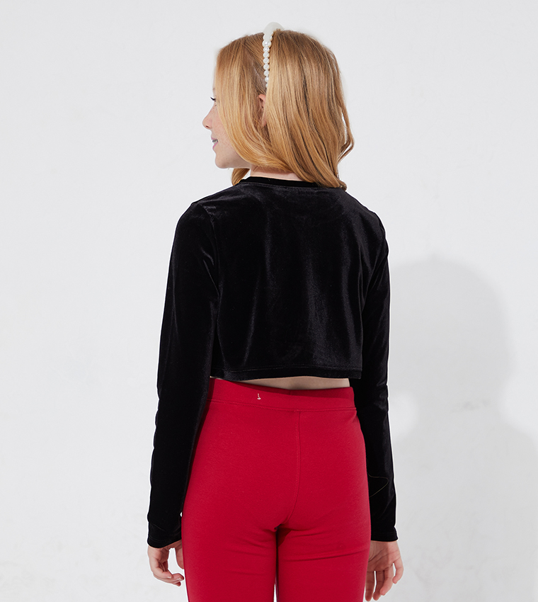 Buy The Children's Place Girl's Velour Shrug Sweater In Black