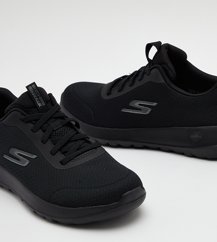 Buy Skechers GO WALK MAX Lace Up Shoes In Black | 6thStreet UAE