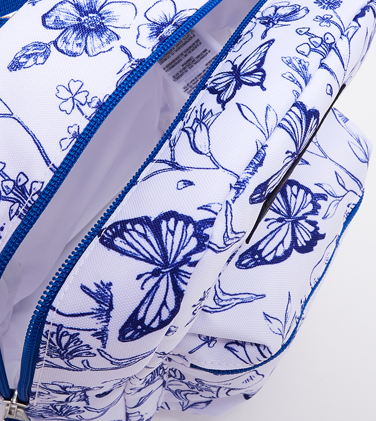 Butterfly Printed Logo Badge Backpack