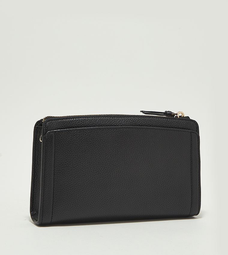 Textured Zip Closure Crossbody Bag