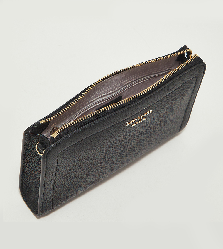 Textured Zip Closure Crossbody Bag