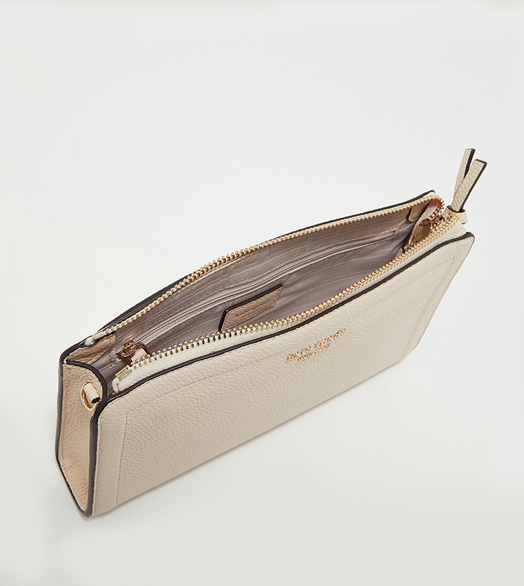 Buy Kate Spade Textured Zip Closure Crossbody Bag In Off White