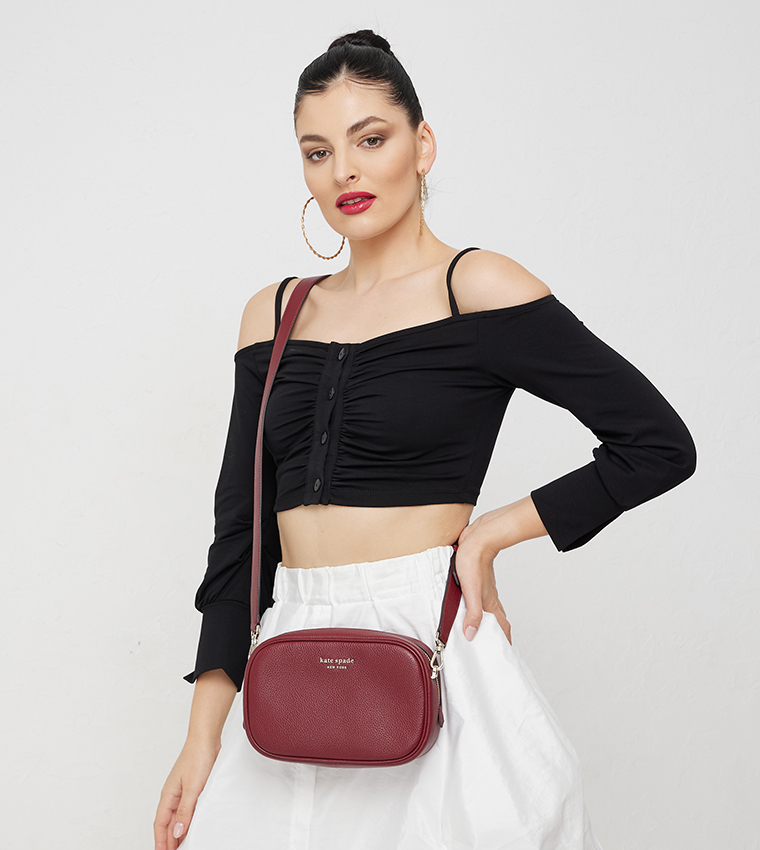 Textured Zip Closure Crossbody Bag