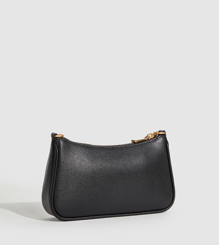 Textured Shoulder Bag with Wallet