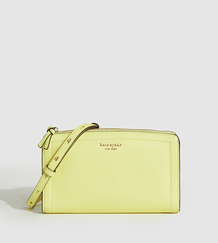 Buy Kate Spade Textured Zip Around Wristlet Wallet In Yellow