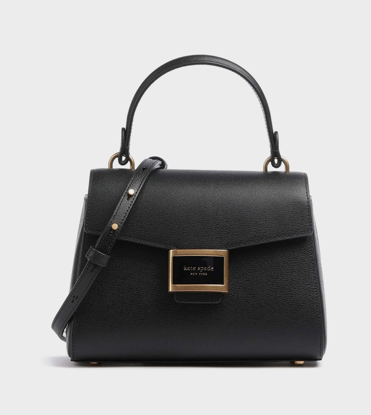 Textured Flap Top Handle Bag