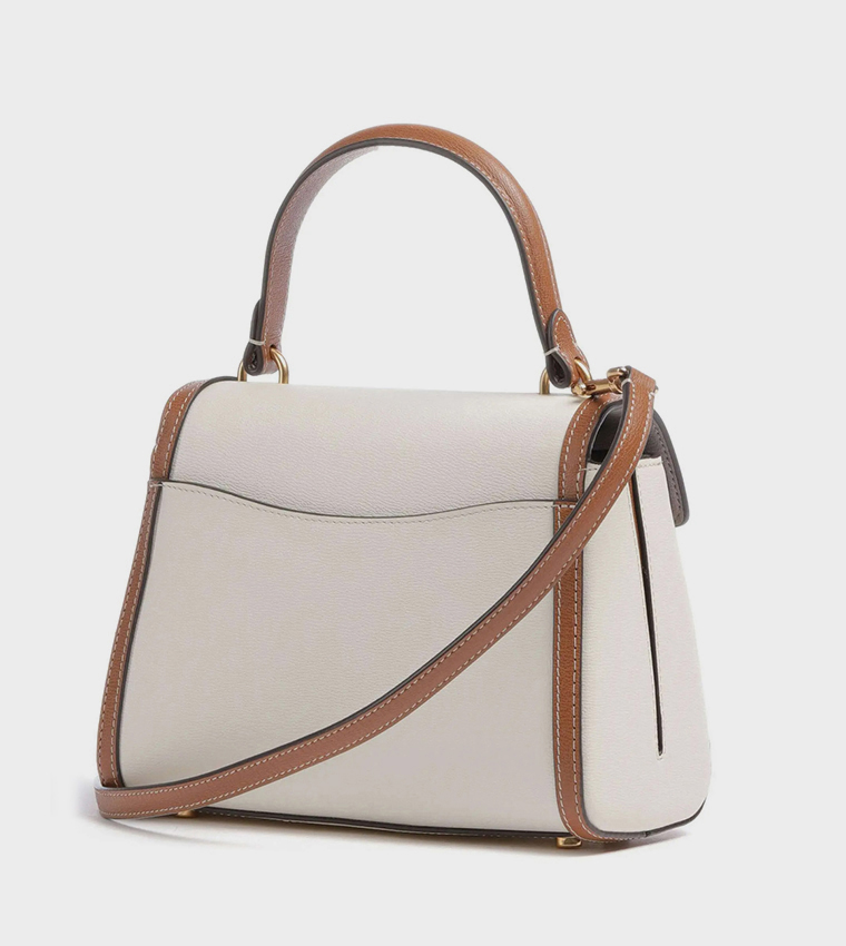 Textured Flap Top Handle Bag