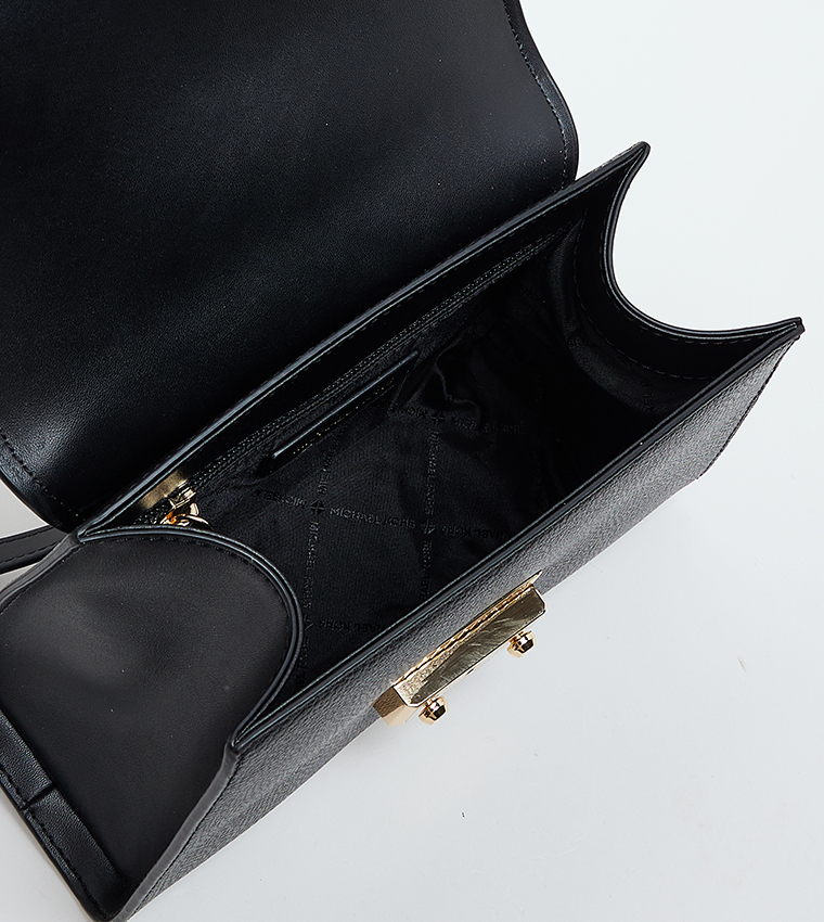 Textured Chain Detail Top Handle Bag