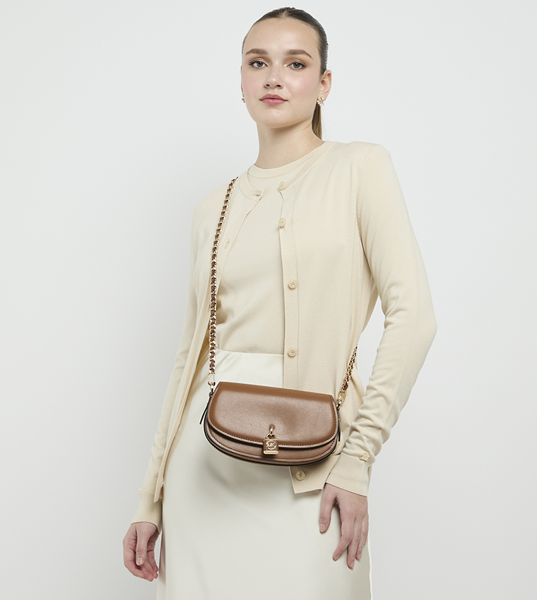 MILA Logo Detail Flap Crossbody Bag