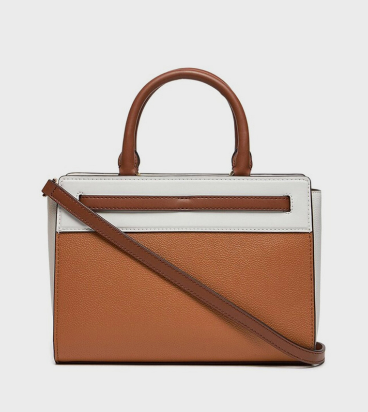 Color Block Satchel Bag
