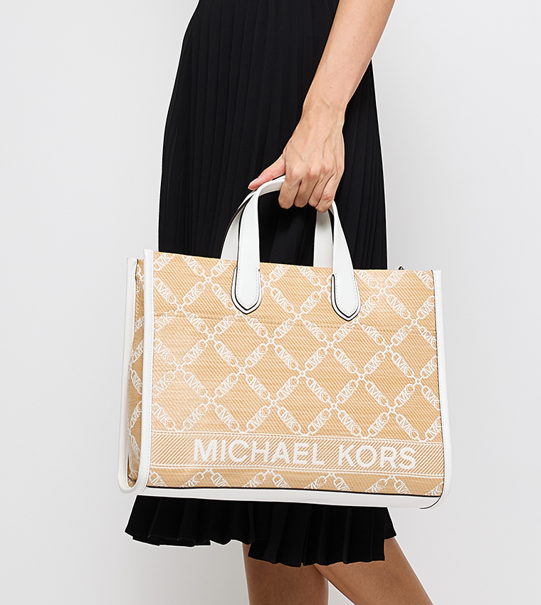Logo Printed Zippered Tote Bag
