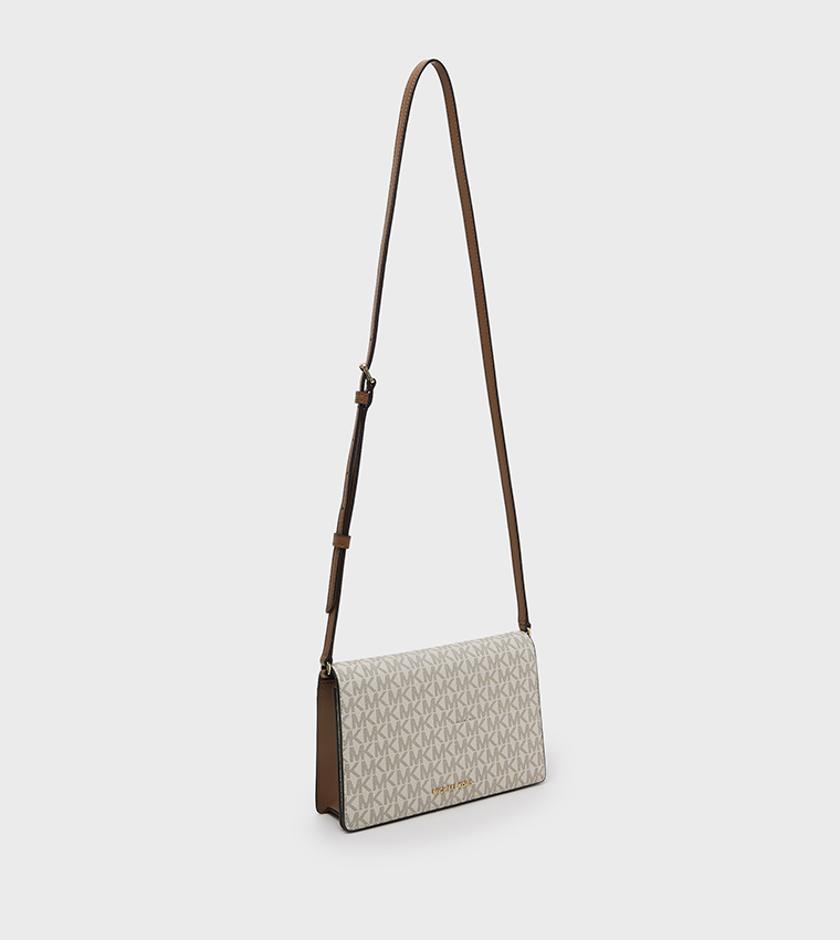 JET SET Monogram Patterned Flap Crossbody Bag