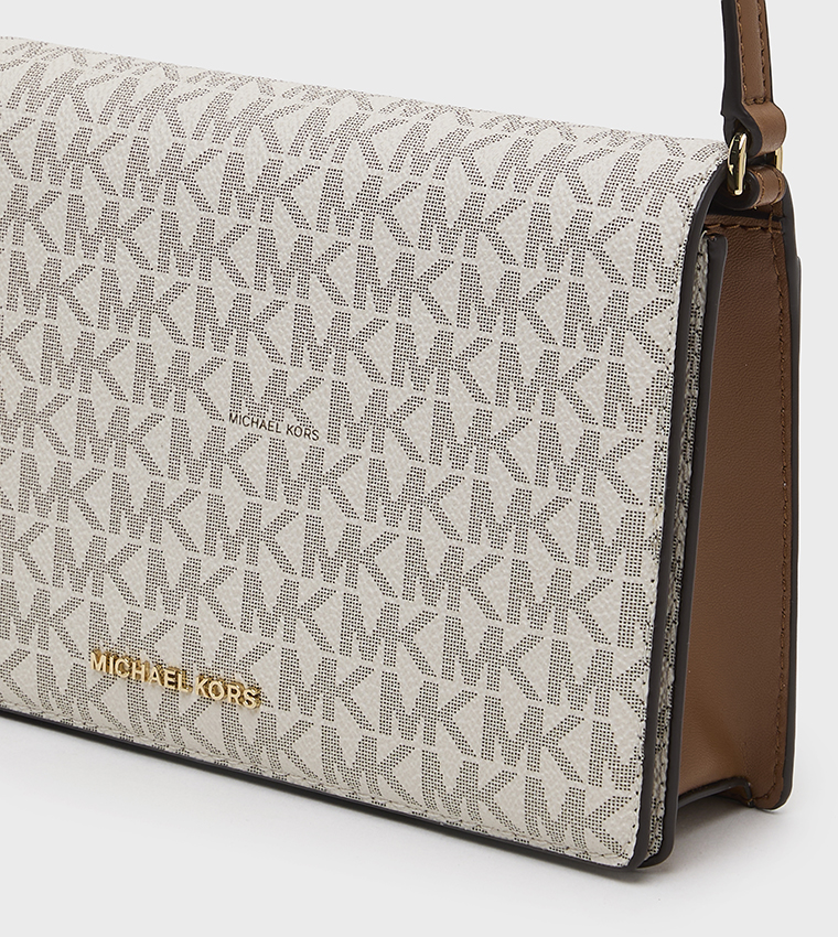 JET SET Monogram Patterned Flap Crossbody Bag