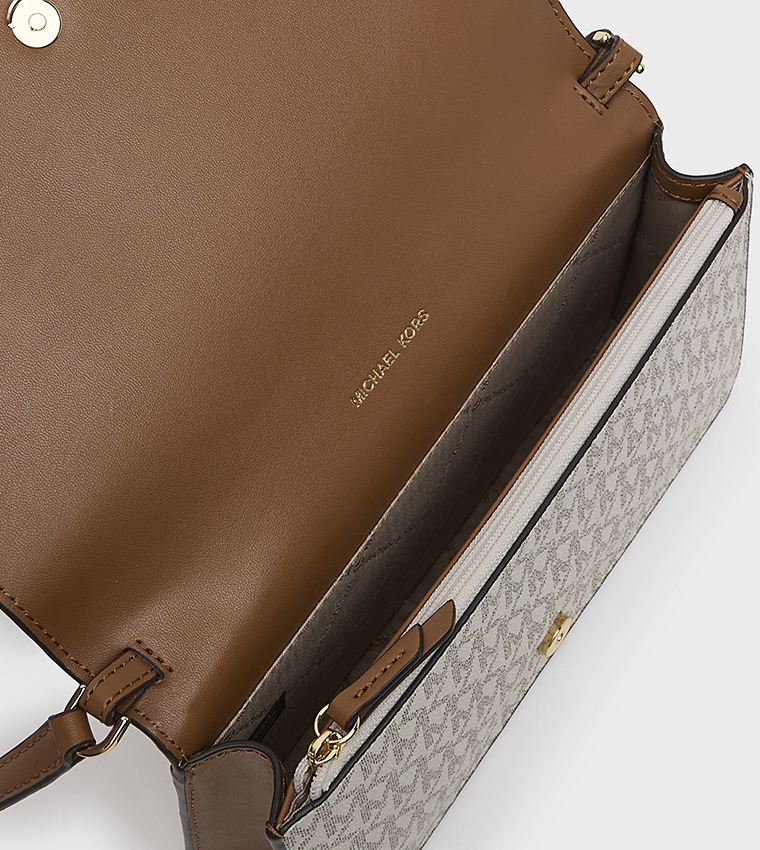 JET SET Monogram Patterned Flap Crossbody Bag