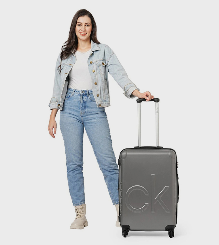 MIDTOWN TOUR Medium Embossed Trolley Bag , 45cm