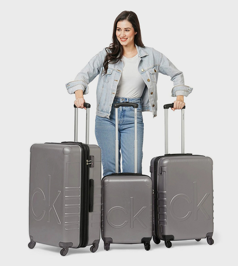 MIDTOWN TOUR Medium Embossed Trolley Bag , 45cm