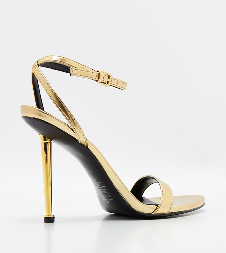 Buy Nine West REINA Ankle Strap Heel Sandals In Gold | 6thStreet UAE