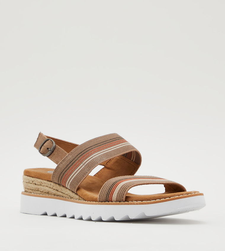 Skechers multi strap wedge sandals hot sale