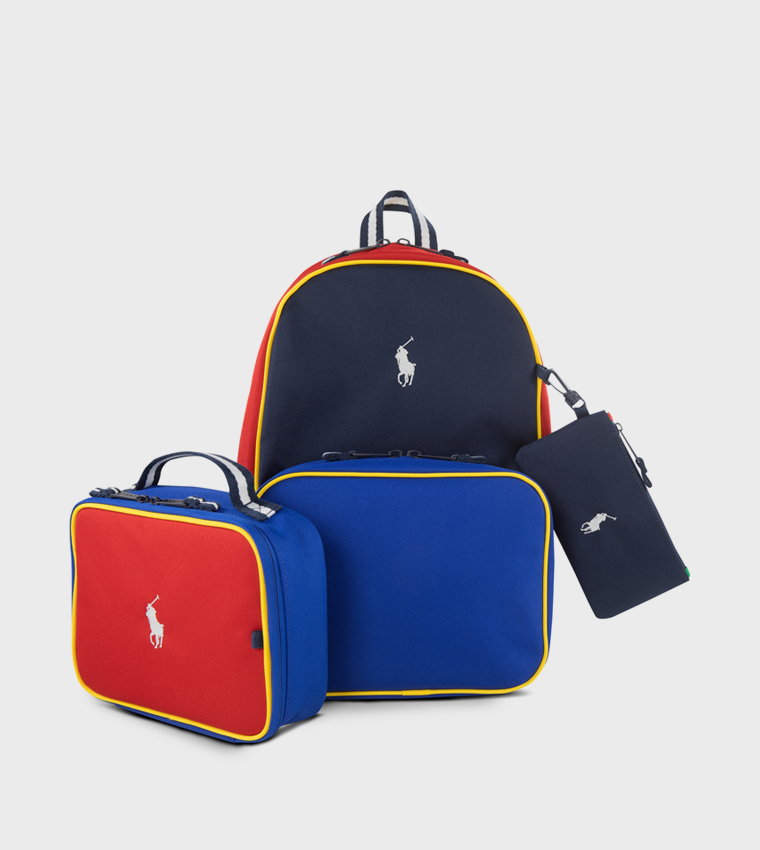 RLAN Color Block Combo Backpack Set