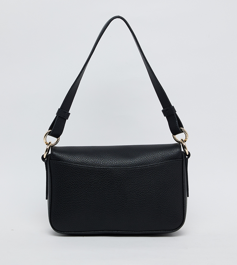 Textured Flap Shoulder Bag