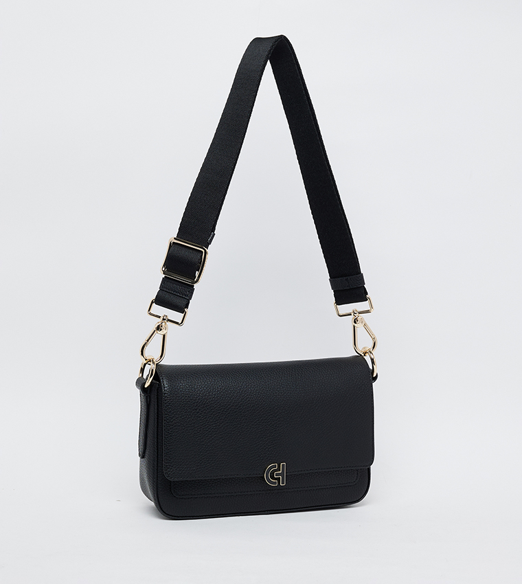 Textured Flap Shoulder Bag