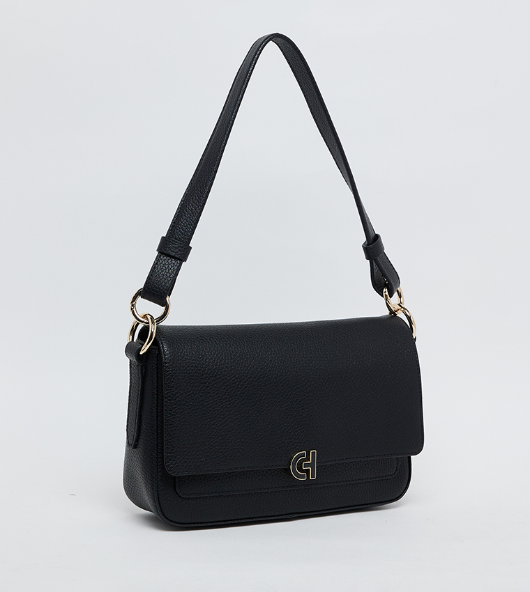 Textured Flap Shoulder Bag