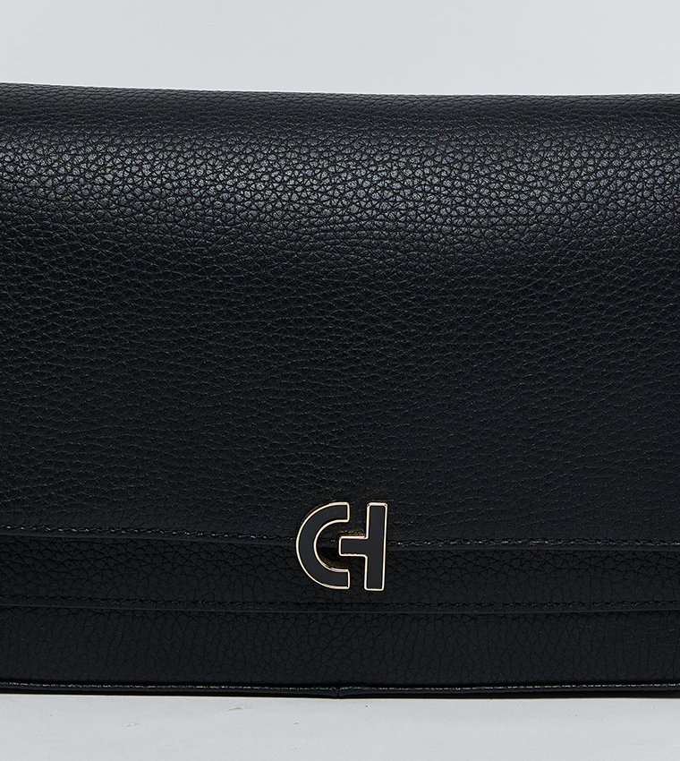 Textured Flap Shoulder Bag