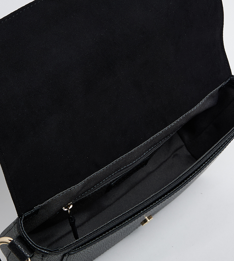 Textured Flap Shoulder Bag