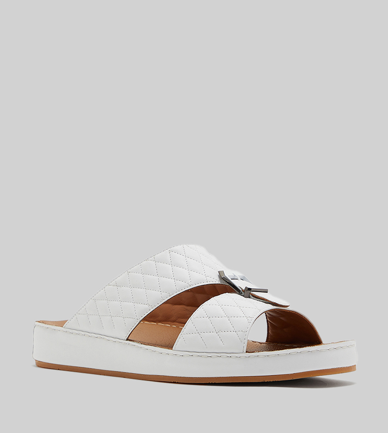Buckle Detail Quilted Arabic Sandals