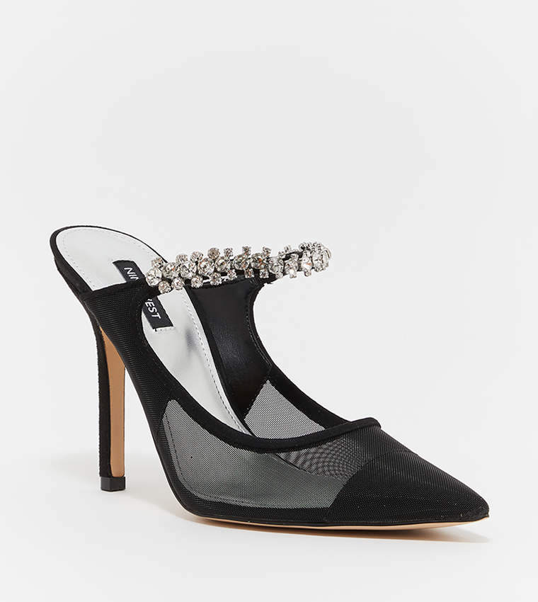 FORTUNE2 Embellished Pointed Toe Pumps